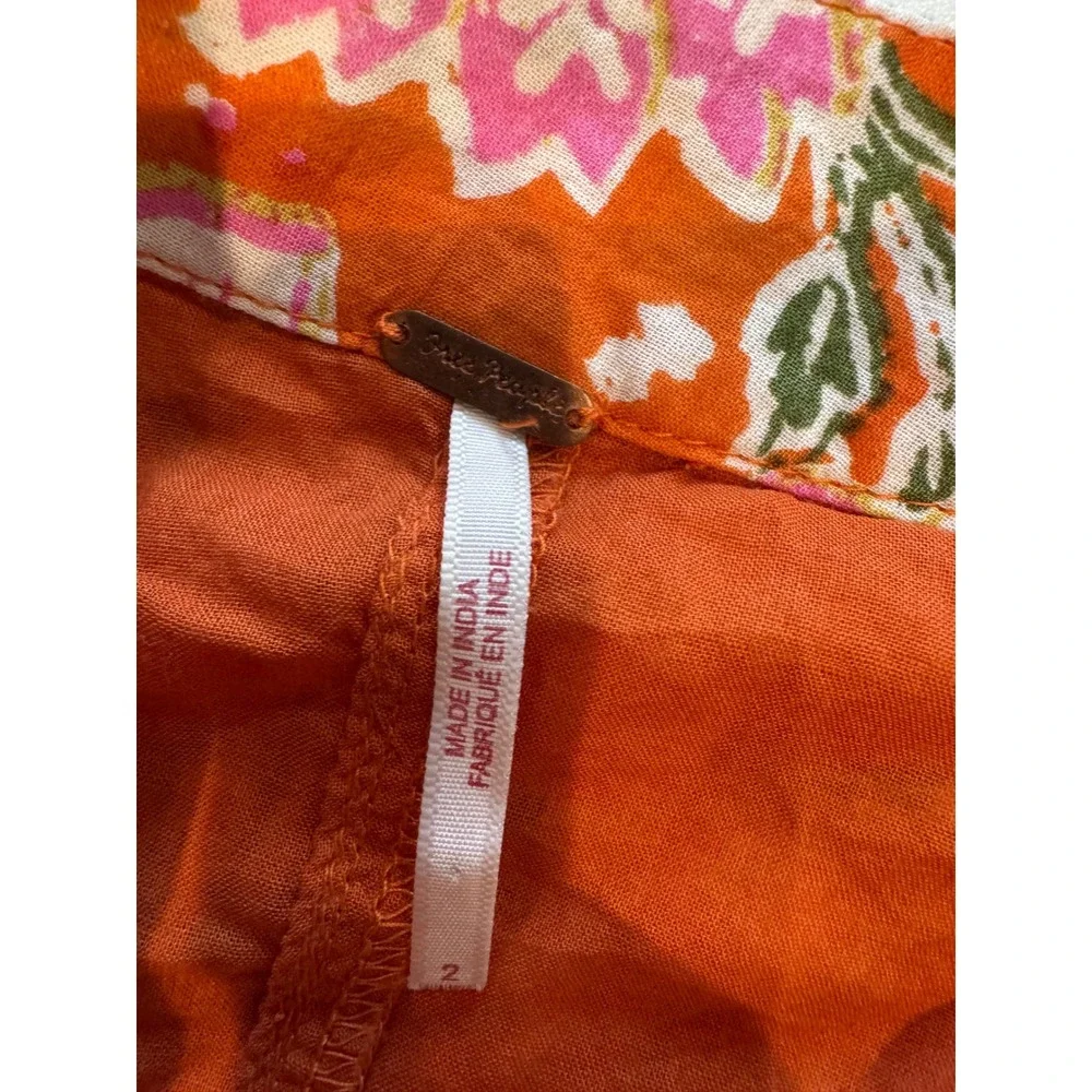 Free People End Of The Island‎ Godet Floral Print Pleated Mini Skirt Size 2